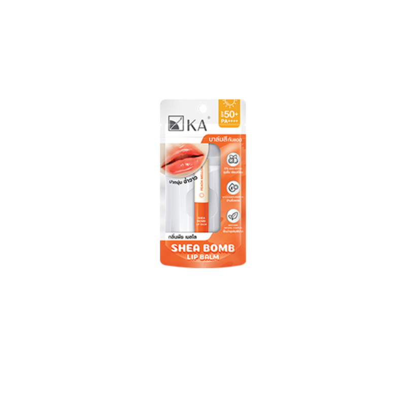 KA เคเอ เซีย บอมบ์ ลิป บาล์ม SPF50+ PA+++ 2.2 กรัม กลิ่น Peach Mellow