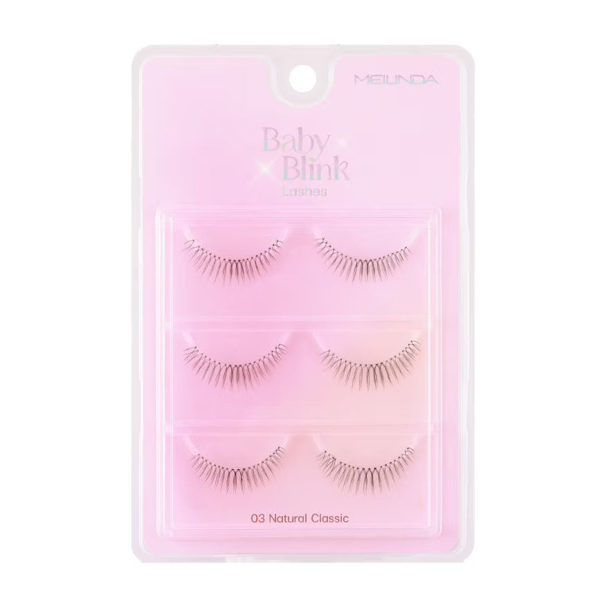 MEILINDA เมลินดา เบบี้ บลิ๊งค์ แลชเชส ขนตาปลอม 3 คู่ No.03 – Natural Classic